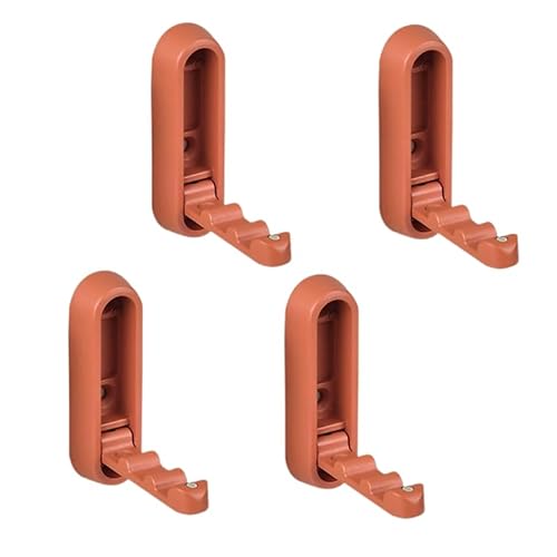 CUAXINHM 4 Stück Faltbare Wandhaken Einziehbar Badhaken Wandhaken Rutschfest Robust für Taschen, Mäntel, Rucksäcke, Gebürstete Goldene Handtücher im Badezimmer (Matt Orange) von CUAXINHM