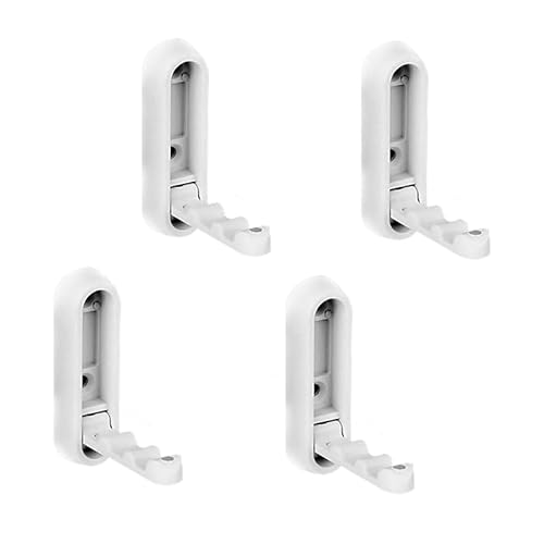 CUAXINHM 4 Stück Faltbare Wandhaken Einziehbar Badhaken Wandhaken Rutschfest Robust für Taschen, Mäntel, Rucksäcke, Gebürstete Goldene Handtücher im Badezimmer (Weiß Matt) von CUAXINHM