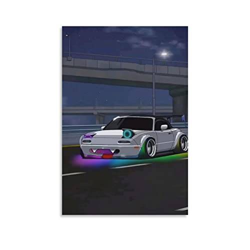 JDM Auto-Poster für Mazda MX5 Rennauto Sportauto Poster Dekorative Malerei Leinwand Wandposter und Kunstbild Druck Moderne Familie Schlafzimmer Dekor Poster 40 x 60 cm von CUBBLE
