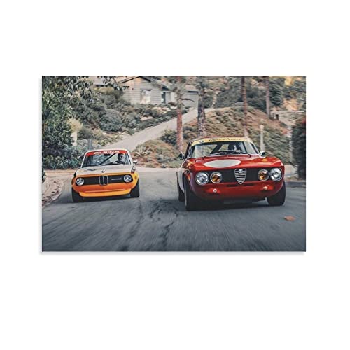 Rennwagen-Poster für Alfa Romeo Gta und BMW Sportwagen, dekoratives Gemälde, Leinwand, Wand- und Kunstbild, modernes Familien-Schlafzimmer, Dekoration, 30 x 45 cm von CUBBLE