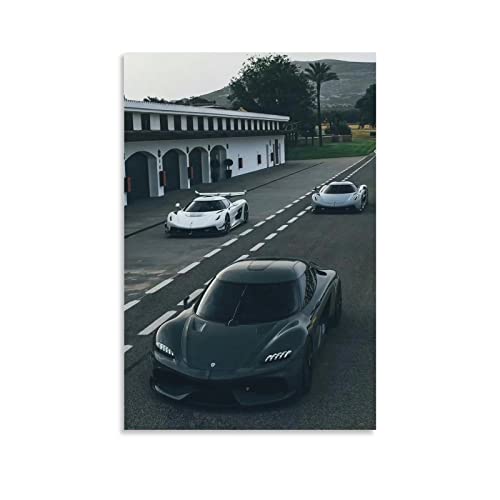 Rennwagen-Poster für Königsegg Jesko Super Auto Sportwagen Poster Dekorative Malerei Leinwand Wand & Kunstbild Druck Moderne Familie Schlafzimmer Dekor 40 x 60 cm von CUBBLE