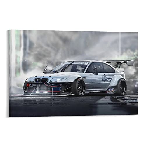 Sportauto-Poster für BMW E46 M3 Rennwagen, Supercar, Hyperauto, dekoratives Gemälde, Leinwand, Wandposter und Kunstbild, modernes Familien-Schlafzimmer, Dekoration, Poster, 30 x 45 cm von CUBBLE