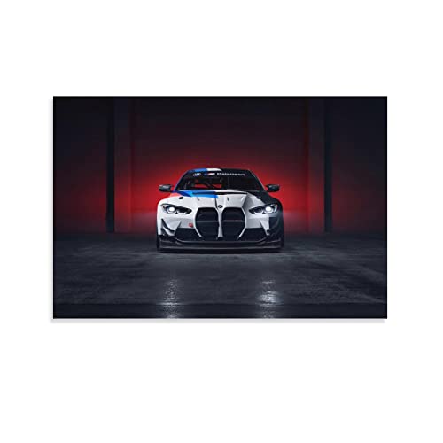 Sportauto-Poster für BMW M4 GT4 Rennauto-Poster, dekoratives Gemälde, Leinwand, Wandposter und Kunstbild, modernes Familien-Schlafzimmer, 60 x 90 cm von CUBBLE