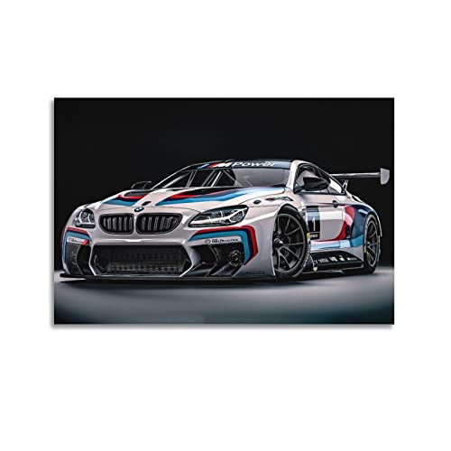 Sportauto-Poster für BMW M6 GT3 Rennauto-Poster, dekoratives Gemälde, Leinwand, Wand- und Kunstbild, modernes Familien-Schlafzimmer, Dekoration, 30 x 45 cm von CUBBLE