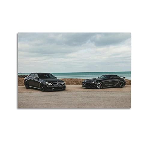 Sportwagen-Poster für AMG SLS Super Car Racing Car Poster Dekorative Malerei Leinwand Wand & Kunstbild Druck Moderne Familie Schlafzimmer Dekor 60 x 90 cm von CUBBLE