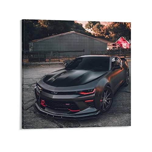 Sportwagen-Poster für Chevrolet Camaro SS Rennwagen Supercar Poster Dekorative Malerei Leinwand Wand & Kunstbild Druck Moderne Familie Schlafzimmer Dekor 30 x 30 cm von CUBBLE