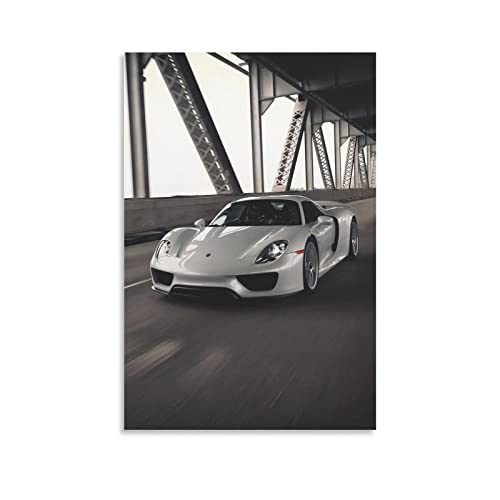Super Auto-Poster für Porsche 918 Spyder Racing Car Hypercar Poster Dekorative Malerei Leinwand Wand & Kunstbild Druck Moderne Familie Schlafzimmer Dekor 50 x 75 cm von CUBBLE