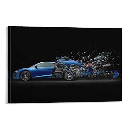 Supercar Poster für Audi R8 Disintegrate, Sportauto, Rennauto, Poster, dekorative Malerei, Leinwand, Wandposter und Kunstbild, Druck, modernes Familien-Schlafzimmer, Dekor-Poster, 30 x 45 cm von CUBBLE
