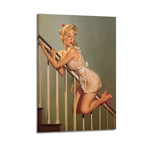 Vintage Pin-up Girl 90er Jahre Schöne Dame Poster Dekorative Malerei Leinwand Wand & Kunstbild Druck Moderne Familie Schlafzimmer Dekor 30 x 45 cm von CUBBLE