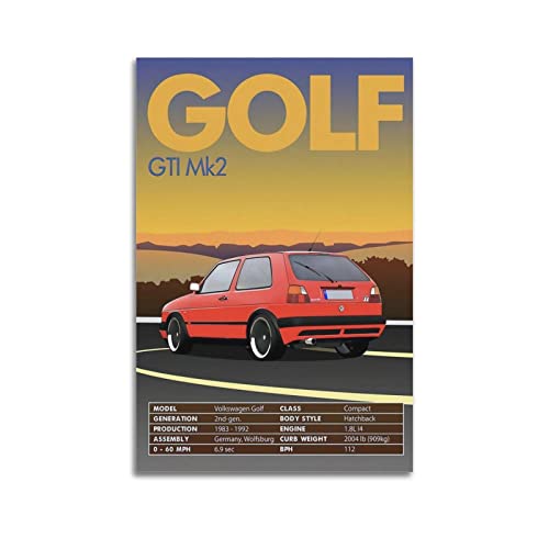 Vintage Sport Auto Poster für Golf GTI MK2 Supercar Poster Dekorative Malerei Leinwand Wand & Kunstdruck Moderne Familie Schlafzimmer Dekor 30 x 45 cm Vintage Sport Auto Poster für Golf GTI MK2 Supercar Poster Dekorative Malerei Leinwand Wand & Kunstdruck Moderne Familie Schlafzimmer Dekor 30 x 45 cm von CUBBLE