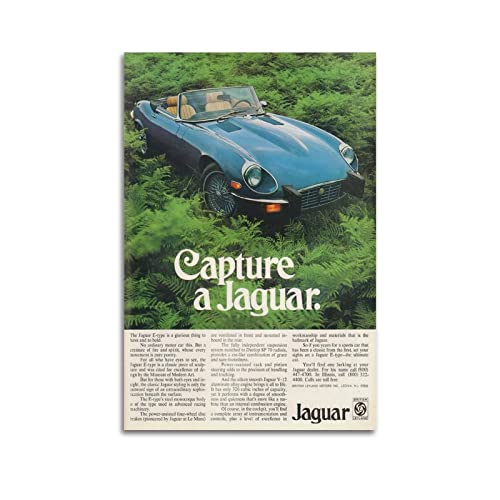 Vintage Sport Auto Poster für Jaguar E-Type Supercar Poster Dekorative Malerei Leinwand Wand & Kunstbild Druck Moderne Familie Schlafzimmer Dekor 30 x 45 cm von CUBBLE