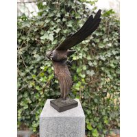 Fliegende Eule Aus Bronze - Gartenstatue Gartendekoration Büro Dekofigur 35 X 24 48 cm 3, 3 Kg von CUBOSNL