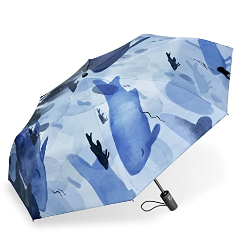 CUBY Regenschirm, Sonnenschirm Regenschirm, Freien Uv-Schutz Damen Automatik Faltschirm Winddicht Regenfest, Mini Umbrella Taschenschirme Mit 8 Rippen für Erwachsene und Kinder Reise Sonnenschirm von CUBY