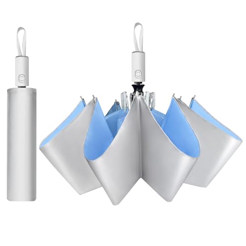 CUBY Regenschirm, Sonnenschirm Regenschirm, Freien Uv-Schutz Damen Automatik Faltschirm Winddicht Regenfest, Mini Umbrella Taschenschirme Mit 8 Rippen für Erwachsene und Kinder Reise von CUBY