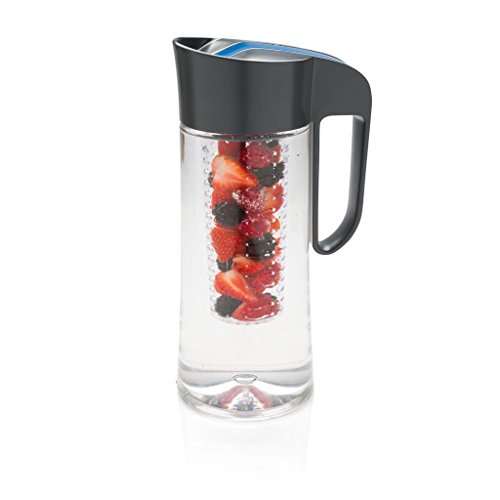 Cucina Sana Karaffe mit Fruchteinsatz 2L – Wasserkaraffe mit Deckel und Einsatz, Infused Water Pitcher aus Tritan, 100% BPA-frei, spülmaschinenfest (blau) von CUCINA Sana KITCHENWARE