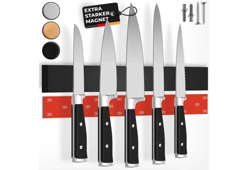 CUCINO Messerleiste mit extra starkem Magnet, Messer Magnetleiste selbstklebend, Einfache Montage mit 3M Klebeband ohne Bohren von CUCINO