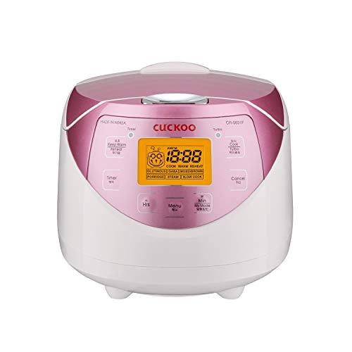 CUCKOO CR-0631F Digitaler Reiskocher klein, Reiskocher Dampfgarer, 1l, Micom Fuzzy Logic, Timer, LCD-Display, 7 Koch- & 3 Zusatzfunktionen, Antihaftbeschichtung, electric rice cooker mini digital weiß von CUCKOO