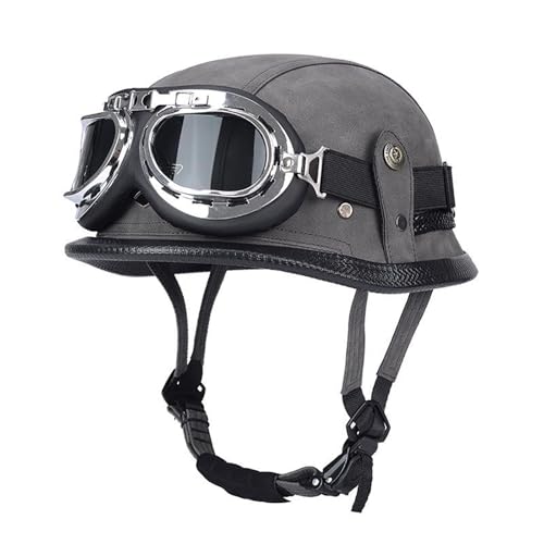 CUCKQUIC Aerodynamischer ABS-Halb-Jethelm, Motorrad-Halbhelm, ECE-Zertifiziert, Unisex, Rollerhelm, Angenehmes Weiches Futter, C,XXL=63~64CM von CUCKQUIC