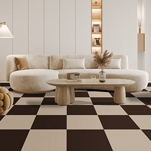 CUCOS Teppichfliesen Selbstklebende, 30x30 cm Teppichboden, Einfach Zuschneidbar, Weicher Teppich Fliesen für Wohnbereich, Büro und Küche – 10 Fliesen pro Box / 1 m² von CUCOS