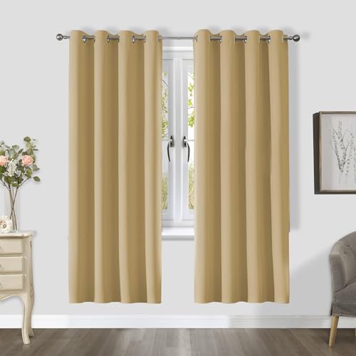 CUCRAF Gardinen mit Ösen Vorhang Blickdicht 2er Set H175 x B140 cm Thermovorhang Kälteschutz Biscotti Beige Verdunklungsvorhänge, Weich und Langlebig Schallschutz Vorhang für Schlafzimmer Wohnzimmer CUCRAF Gardinen mit Ösen Vorhang Blickdicht 2er Set H175 x B140 cm Thermovorhang Kälteschutz Biscotti Beige Verdunklungsvorhänge, Weich und Langlebig Schallschutz Vorhang für Schlafzimmer Wohnzimmer von CUCRAF