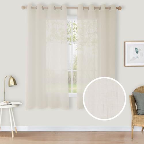 CUCRAF Leinen Voile Vorhänge mit Ösen Gardine für Schlafzimmer Wohnzimmer, Leinenfarbe, H160 x B140cm 2er Set CUCRAF Leinen Voile Vorhänge mit Ösen Gardine für Schlafzimmer Wohnzimmer, Leinenfarbe, H160 x B140cm 2er Set von CUCRAF