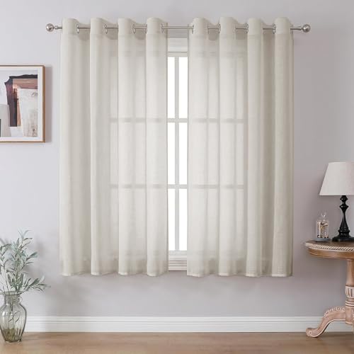 CUCRAF Leinen Voile Vorhänge mit Ösen Gardine für Schlafzimmer Wohnzimmer, Leinenfarbe, H160 x B140cm 2er Set CUCRAF Leinen Voile Vorhänge mit Ösen Gardine für Schlafzimmer Wohnzimmer, Leinenfarbe, H160 x B140cm 2er Set von CUCRAF