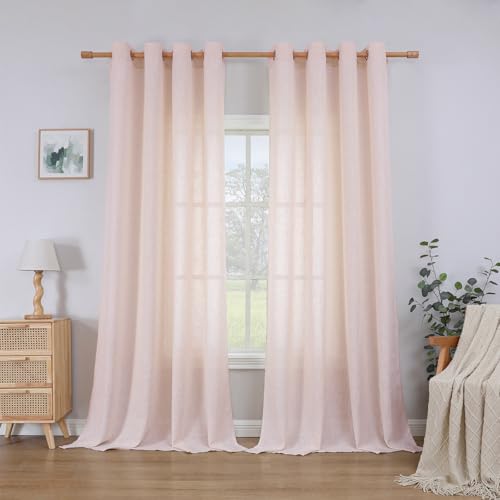 CUCRAF Leinen Vorhänge mit Ösen 2er Set H 245 x B 140 Altrosa Halbtransparente Leinenvorhang Wohnzimmer Leinenoptik Voile Gardinen Leinenfarbe Schlafzimmer Stores CUCRAF Leinen Vorhänge mit Ösen 2er Set H 245 x B 140 Altrosa Halbtransparente Leinenvorhang Wohnzimmer Leinenoptik Voile Gardinen Leinenfarbe Schlafzimmer Stores von CUCRAF