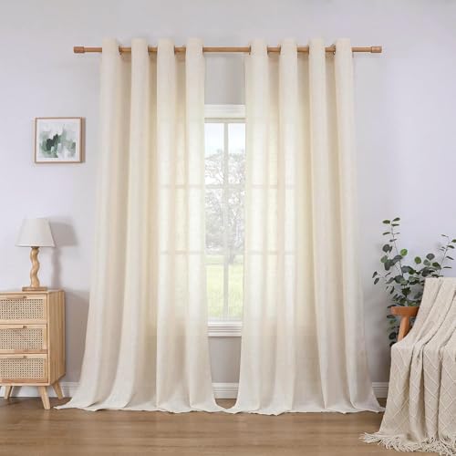 CUCRAF Leinen Vorhänge mit Ösen 2er Set H 260 x B 140 Natur Halbtransparente Leinenvorhang Wohnzimmer Leinenoptik Voile Gardinen Leinenfarbe Schlafzimmer Stores CUCRAF Leinen Vorhänge mit Ösen 2er Set H 260 x B 140 Natur Halbtransparente Leinenvorhang Wohnzimmer Leinenoptik Voile Gardinen Leinenfarbe Schlafzimmer Stores von CUCRAF