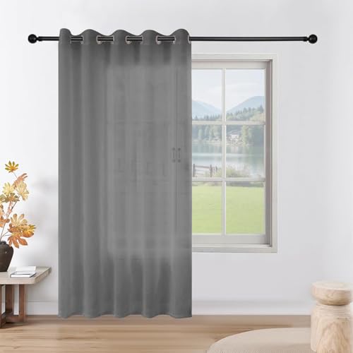 CUCRAF Leinenoptik Grau Voile Vorhänge mit Ösen Halbtransparent Gardine für Schlafzimmer Wohnzimmer CUCRAF Leinenoptik Grau Voile Vorhänge mit Ösen Halbtransparent Gardine für Schlafzimmer Wohnzimmer von CUCRAF