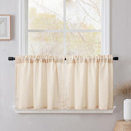CUCRAF Scheibengardine Küchengardinen Bistrogardine 2er Set Natur Leinen H 60 x B 60 Beige Halb Transparent Stores Gardinen Fenster Leinenvorhang Gardinenschal CUCRAF Scheibengardine Küchengardinen Bistrogardine 2er Set Natur Leinen H 60 x B 60 Beige Halb Transparent Stores Gardinen Fenster Leinenvorhang Gardinenschal von CUCRAF