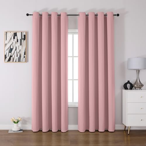 CUCRAF Verdunklungsvorhänge Thermovorhang Kälteschutz 2er Set H132 x B213cm Gardinen mit Ösen Rosa Vorhang Blickdicht Weich und Langlebig Schallschutz Vorhang für Schlafzimmer Wohnzimmer CUCRAF Verdunklungsvorhänge Thermovorhang Kälteschutz 2er Set H132 x B213cm Gardinen mit Ösen Rosa Vorhang Blickdicht Weich und Langlebig Schallschutz Vorhang für Schlafzimmer Wohnzimmer von CUCRAF