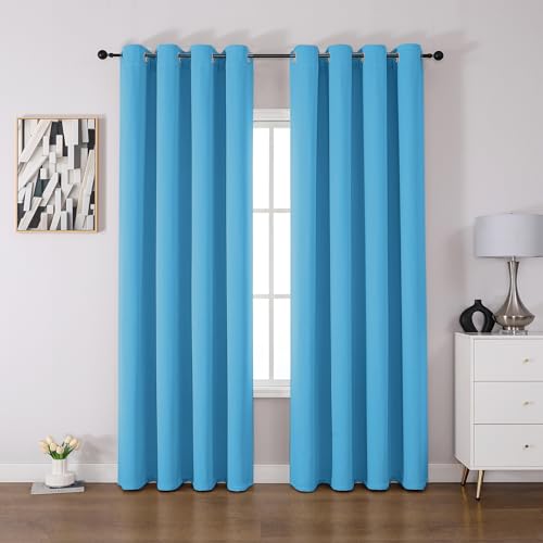 CUCRAF Verdunklungsvorhänge Thermovorhang Kälteschutz 2er Set H200 x B140cm Vorhänge mit Ösen Hellblau Vorhang Blickdicht Weich und Langlebig Schallschutz Vorhang für Schlafzimmer Wohnzimmer CUCRAF Verdunklungsvorhänge Thermovorhang Kälteschutz 2er Set H200 x B140cm Vorhänge mit Ösen Hellblau Vorhang Blickdicht Weich und Langlebig Schallschutz Vorhang für Schlafzimmer Wohnzimmer von CUCRAF