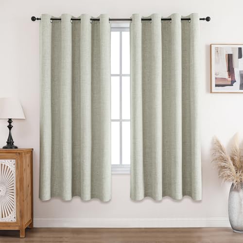 CUCRAF Vorhang 100% Blickdicht Leinen Gardinen mit Ösen Verdunklungsvorhänge Gardinen Hellbeige H183 x B117 cm 2er Set, Thermovorhang Kälteschutz Schallschutz Vorhang für Wohnzimmer Schlafzimmer CUCRAF Vorhang 100% Blickdicht Leinen Gardinen mit Ösen Verdunklungsvorhänge Gardinen Hellbeige H183 x B117 cm 2er Set, Thermovorhang Kälteschutz Schallschutz Vorhang für Wohnzimmer Schlafzimmer von CUCRAF