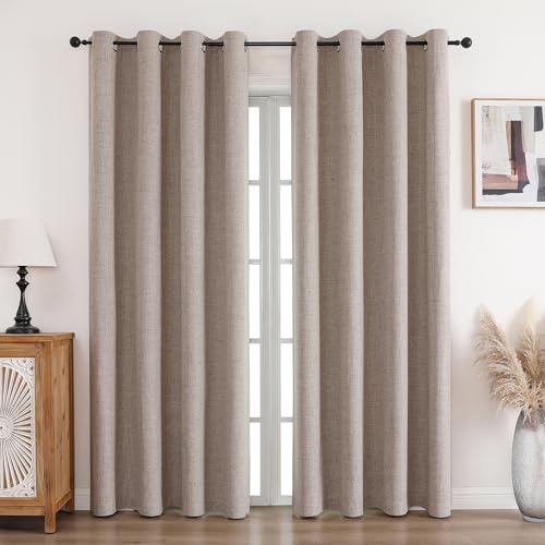 CUCRAF Vorhang 100% Blickdicht Leinen Gardinen mit Ösen Verdunklungsvorhänge Gardinen Leinen H229 x B117 cm 2er Set, Thermovorhang Kälteschutz Schallschutz Vorhang für Wohnzimmer Schlafzimmer CUCRAF Vorhang 100% Blickdicht Leinen Gardinen mit Ösen Verdunklungsvorhänge Gardinen Leinen H229 x B117 cm 2er Set, Thermovorhang Kälteschutz Schallschutz Vorhang für Wohnzimmer Schlafzimmer von CUCRAF