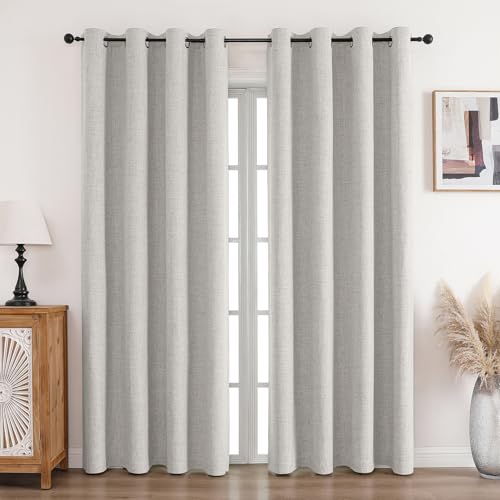 CUCRAF Vorhang 100% Blickdicht Leinen Gardinen mit Ösen Verdunklungsvorhänge Gardinen Weiß H229 x B229 cm 2er Set, Thermovorhang Kälteschutz Schallschutz Vorhang für Wohnzimmer Schlafzimmer CUCRAF Vorhang 100% Blickdicht Leinen Gardinen mit Ösen Verdunklungsvorhänge Gardinen Weiß H229 x B229 cm 2er Set, Thermovorhang Kälteschutz Schallschutz Vorhang für Wohnzimmer Schlafzimmer von CUCRAF
