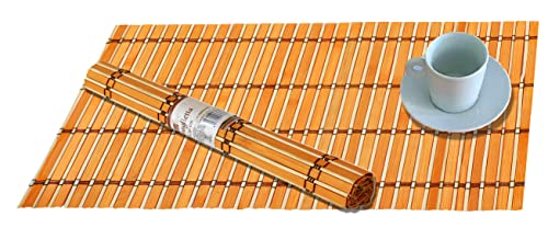 2er Set Platzsets aus Bambus 30 x 40 cm Orange/Beige von CUCUBA