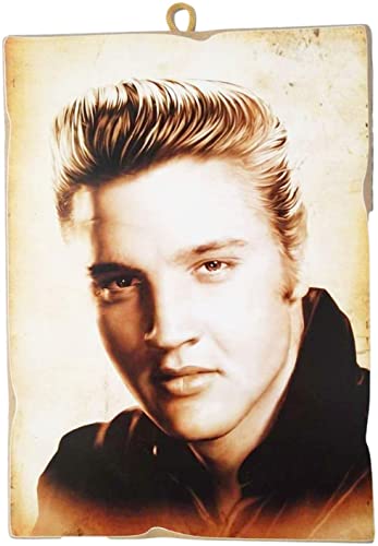 KUSTOM ART Bild, Vintage-Stil, Elvis Presley zur Kollektion, Druck auf Holz, 40 x 30 cm. von CUCUBA