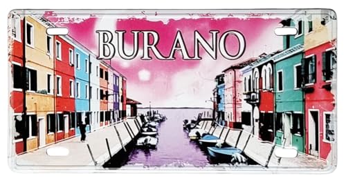 Kühlschrankmagnet Burano in Form eines Schildes Souvenir für die Kollektion Haus Küche 10 x 5 cm QM00318 von CUCUBA