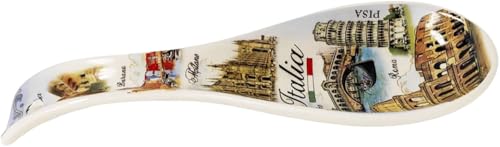 Löffelablage Löffelablage aus Keramik Souvenir 26,5 x 9 x 3 cm (italienische Symbole) von CUCUBA