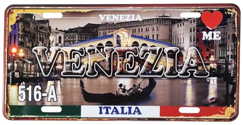 Retro Blechschild Relief Venedig Rialtobrücke bei Nacht Vintage Design mit Löchern und Magneten 30 x 15 cm Retro Blechschild Relief Venedig Rialtobrücke bei Nacht Vintage Design mit Löchern und Magneten 30 x 15 cm von CUCUBA