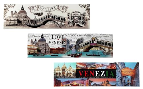 Set mit 3 Kühlschrankmagneten 3D Stadt Venedig Italien Souvenir Geschenk Zuhause Küche Sammlerstück 10433 10439 10438 von CUCUBA