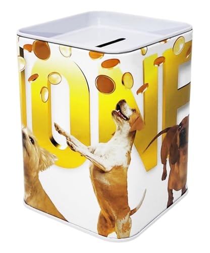 Spardose Design Tiere Hunde Money aus Metall Dose zum Öffnen 11 x 8 cm von CUCUBA