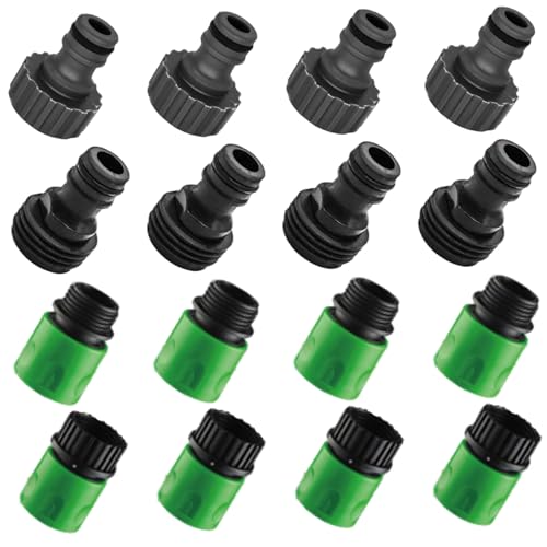 16pcs/Setschlauch Schnellverbindungsanschlüsse Plastikwasserschlauch Schnellanschluss Einfacher Installation Lecksicherer Garten für Rasenleitungen, Garten von CUCUFA