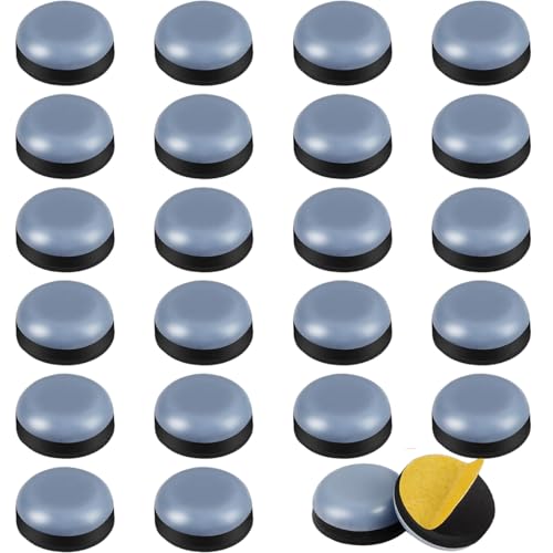 24-pcs-Möbelschieber, 0, 5 Zoll Selbstklebende Möbelschieber für Teppiche, praktische Multi-nutzige runde kleine Pads für Stühle, Tische, Schreibtische, Sofa, Bett, für Teppiche von CUCUFA