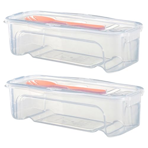 2pcs Mikrowellen-Pasta-Kocher, stapelbare Mikrowellen-Nudelkocher mit Siebdeckel und Gabel, BPA-frei für Home Dorm School Office, Pasta von CUCUFA