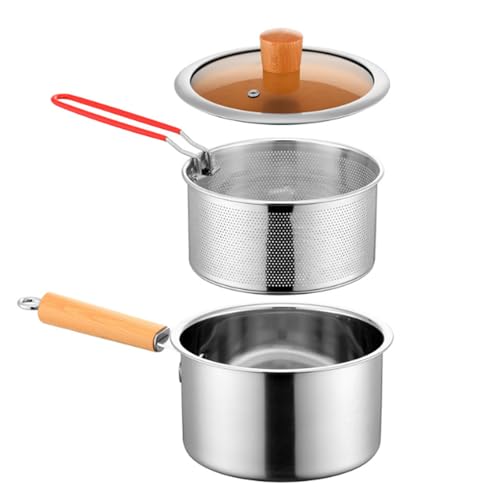 Bratopf, 304 Edelstahl -Fritteuse -Topf mit Siebkorb und Griff, Mini -Herd -Top Frittyer mit sichtbarem Deckel für Braten -Fisch -Garnelen -Hühnchen und Pommes, Deeps, Deeps Bratopf, 304 Edelstahl -Fritteuse -Topf mit Siebkorb und Griff, Mini -Herd -Top Frittyer mit sichtbarem Deckel für Braten -Fisch -Garnelen -Hühnchen und Pommes, Deeps, Deeps von CUCUFA