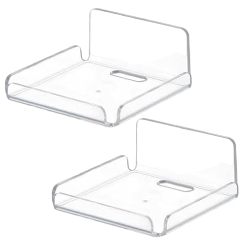 CUCUFA 2pcs Mini Floating Regal Multifunktionaler Kleber schwimmender Regale 4x4 Zoll kleines Wandhalterungsschelfen-Überwachungskameras Bild Spielzeug klare Anzeigestand für Wohnkultur, Mini von CUCUFA