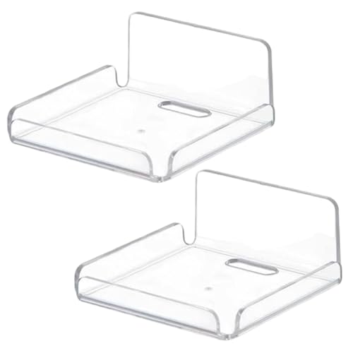 CUCUFA 2pcs Mini schwimmendes Regal Multifunktionaler Kleber schwimmender Regale 4x4 Zoll kleines Wandhalterungsregal-Überwachungskameras Bildzeug klaren Anzeigestand für Wohnkultur, Wandhalterung von CUCUFA