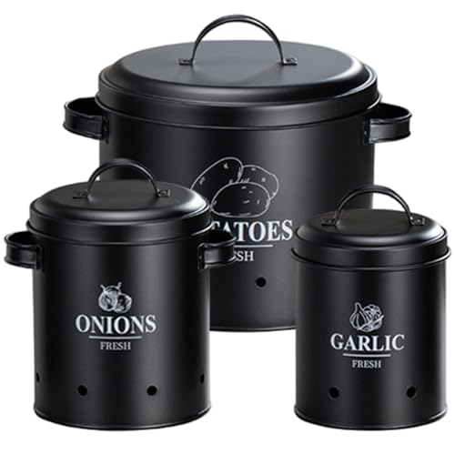 CUCUFA 3pcs/Set -Kartoffel- und Zwiebelspeicher -Kartoffel- und Zwiebelspeicherbehälter mit Deckel Belüftungslöchern für Küchengemüse Mülleimer CUCUFA 3pcs/Set -Kartoffel- und Zwiebelspeicher -Kartoffel- und Zwiebelspeicherbehälter mit Deckel Belüftungslöchern für Küchengemüse Mülleimer von CUCUFA