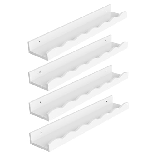 CUCUFA 4pcs/Set überbackenes Wandregal 16.54x3.35x1.97 Naturholz/Bambus dekorative schwimmende Regale Kindergarten für Bücher, Pflanzen, Spielzeug, Fotorahmen, schwimmende Regale Kindergarten von CUCUFA